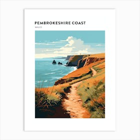 Pembrokeshire Coast Path Wales 4 Hiking Trail Landscape Poster Art Print