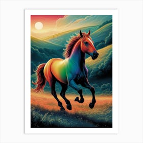 Rainbow Horse 2 Art Print