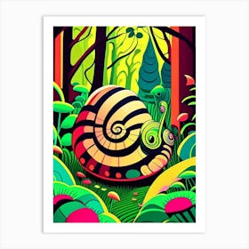 Garden Snail Woodland Pop Art Art Print