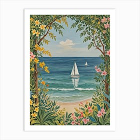 Floral Sailboats Art Print