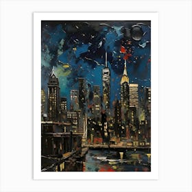 New York City At Night 1 Art Print