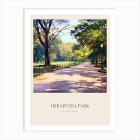 Ibirapuera Park Buenos Aires Argentina 3 Vintage Cezanne Inspired Poster Art Print