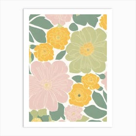 Ranunculus Pastel Floral 2 Flower Art Print