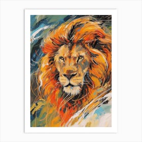 Transvaal Lion Family Bonding Fauvist Painting 2 Art Print