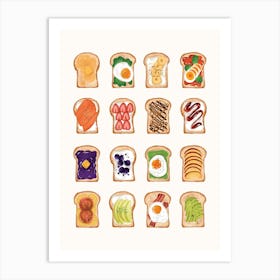 Breakfast Toasts Print Art Print