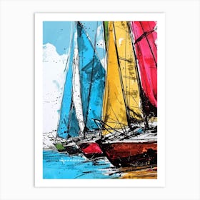 Sailboats 1 sport Art Print