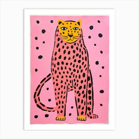 Pink Polka Dot Cheetah 3 Art Print