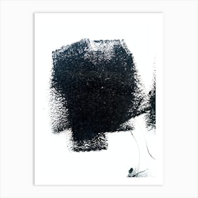 'Black And White' . Abstract black paint background. Art Print