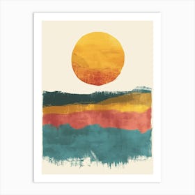 Kaleidoscopic Horizon Mid Century Style Art Print