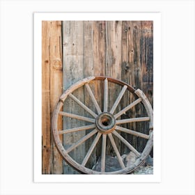 Old Wooden Wagon Wheel Art Print
