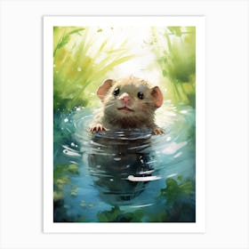 Adorable Chubby Swimming Possum 3 Art Print