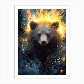 Fire Bear Art Print