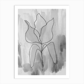 Tulip Black White Art Print