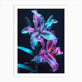 Lily neon Art Print