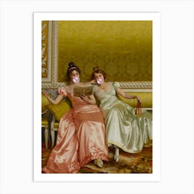 Two Ladies Reading Art Print