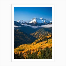 Alpine Landscape Unfurls Across Panoramic Canvas Autumn Colors Drape The Mountain Slopes Fiery Map Art Print