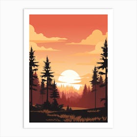 Sunset In The Forest 4 Art Print