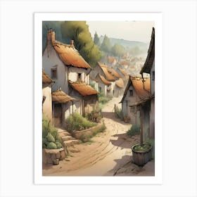Village In The Woods Art Print