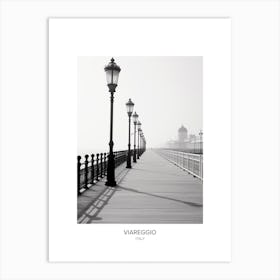 Poster Of Viareggio, Italy, Black And White Photo 2 Art Print