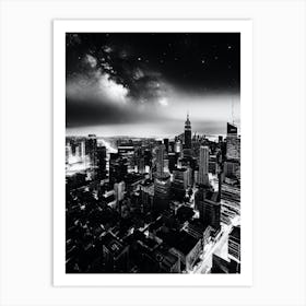 Black And White Cityscape 16 Art Print