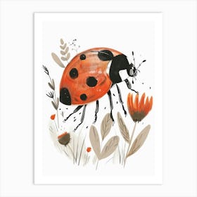 Charming Nursery Kids Animals Ladybug 2 Art Print