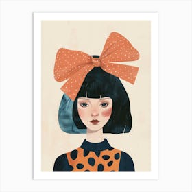 Girl With A Big Bow Art Print