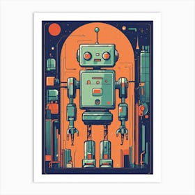 Robot City Art Print