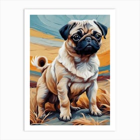 Pug Painting 4 Art Print