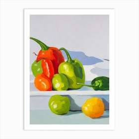 Habanero Pepper Tablescape vegetable Art Print