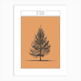 Fir Tree Minimalistic Drawing 1 Poster Art Print