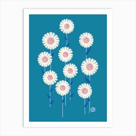 Sweet Daisies [blue] 1 Art Print