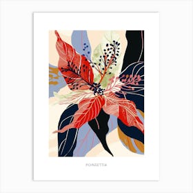 Colourful Flower Illustration Poster Poinsettia 2 Art Print