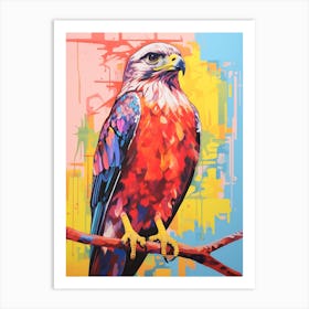 Colourful Bird Painting Red Tailed Hawk 2 Art Print