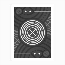 Abstract Geometric Glyph Array in White and Gray n.0049 Art Print