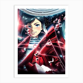 Fantasy Girl In Space 4 Art Print