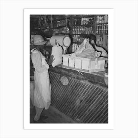 Woman Trading Sack Of Pecans For Groceries In General Store, Jarreau, Louisiana By Russell Lee Art Print
