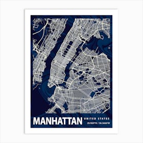 Manhattan Crocus Marble Map Art Print