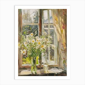 Calla Lily Flowers On A Cottage Window 3 Art Print