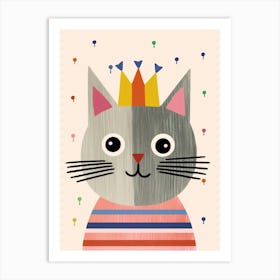 Little Cat 4 Wearing A Crown Art Print