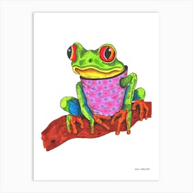 Frog In A Jumper Art Print