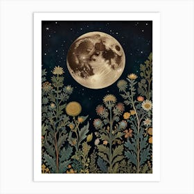 Moon In The Garden Style William Morris 1 Art Print 2 Art Print