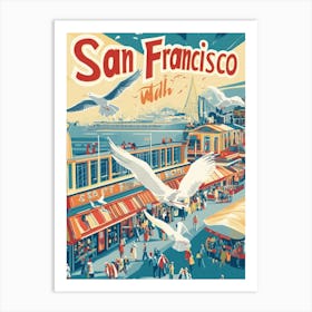 Aihrgdesign A 1970s Inspired Travel Poster For San Francisco 1 Art Print