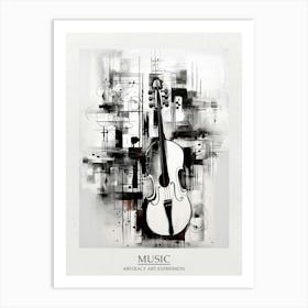 Music Abstract Black And White 4 Poster Art Print