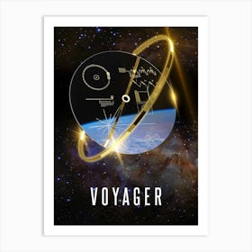 NASA Voyager 1 Golden Record, 3D - Space poster, Science poster Art Print