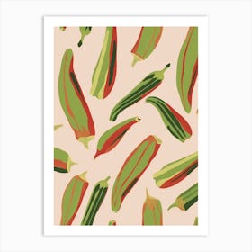 Okra Abstract Pattern 1 Art Print