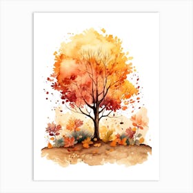Cute Autumn Fall Scene 61 Art Print