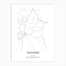 Steinfeld,Germany Minimalist Map Art Print