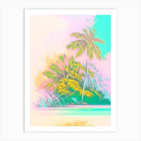 Andros Island Bahamas Watercolour Pastel Tropical Destination Art Print