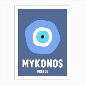 Mykonos, Greece, Graphic Style Poster 2 Art Print