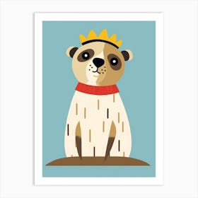 Little Meerkat 1 Wearing A Crown Art Print